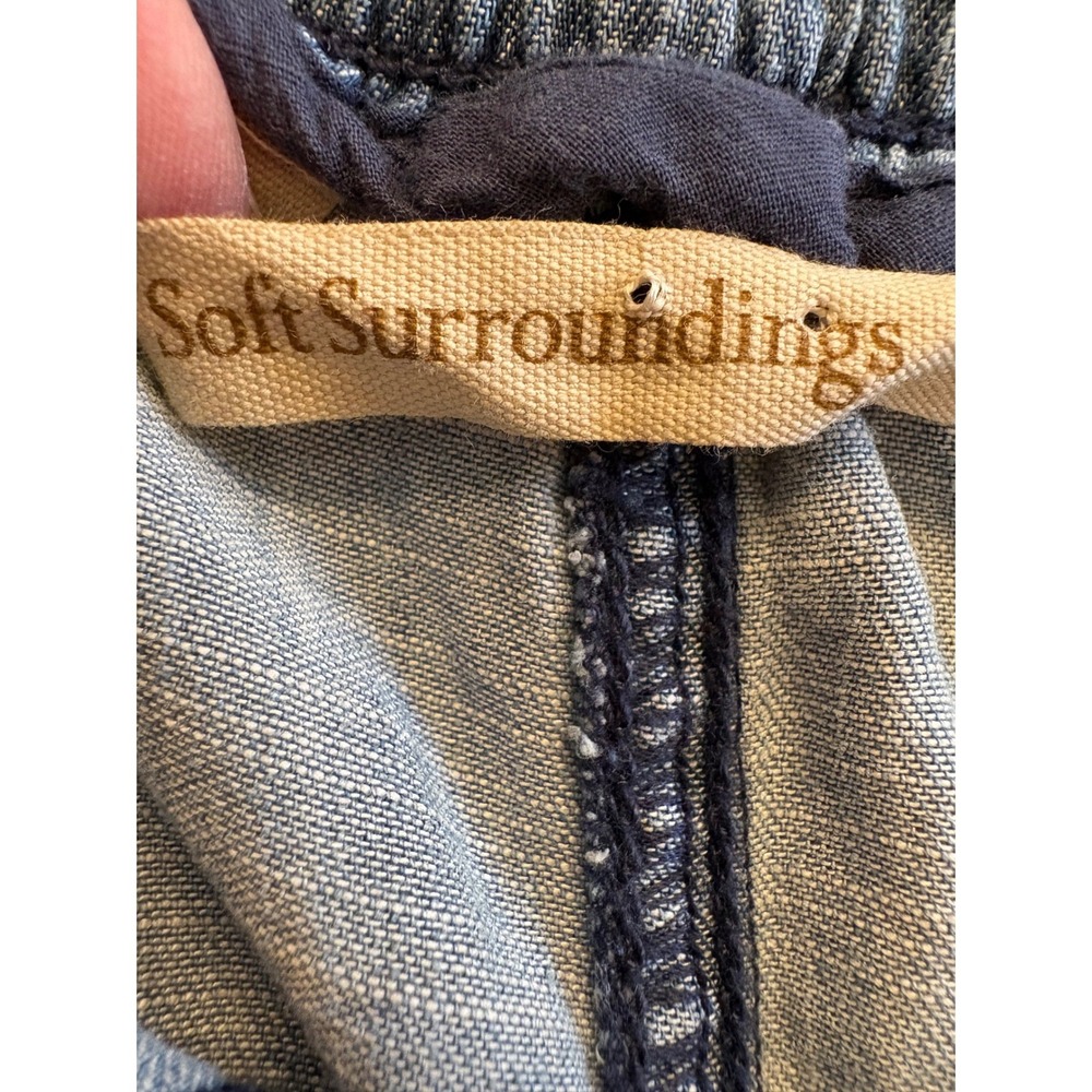 Soft Surroundings Blue Flowy Lyocell Maxi Skirt Light Wash Pockets Womens M - Picture 4 of 9